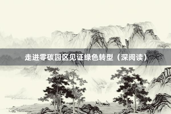 走进零碳园区见证绿色转型（深阅读）