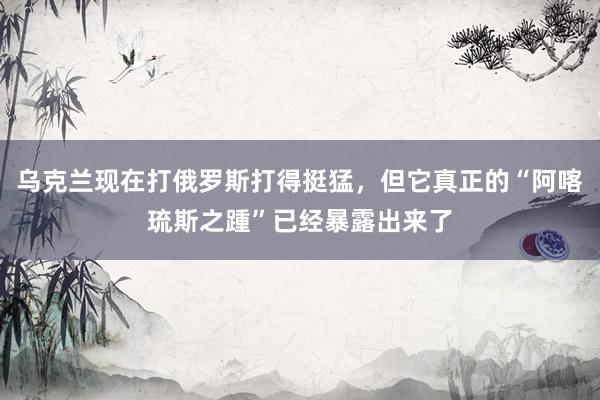 乌克兰现在打俄罗斯打得挺猛，但它真正的“阿喀琉斯之踵”已经暴露出来了