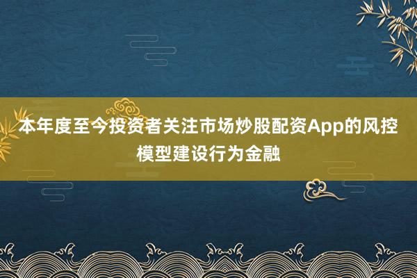 本年度至今投资者关注市场炒股配资App的风控模型建设行为金融
