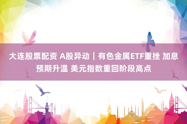 大连股票配资 A股异动｜有色金属ETF重挫 加息预期升温 美元指数重回阶段高点
