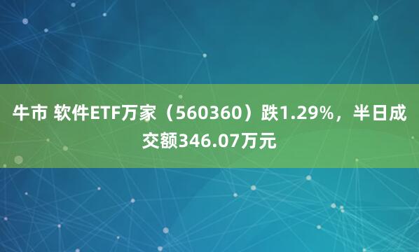 牛市 软件ETF万家(560360)跌1.29%,半日成交额346.07万元