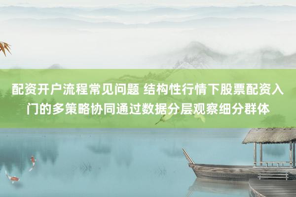 配资开户流程常见问题 结构性行情下股票配资入门的多策略协同通过数据分层观察细分群体