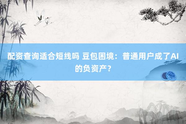 配资查询适合短线吗 豆包困境：普通用户成了AI的负资产？