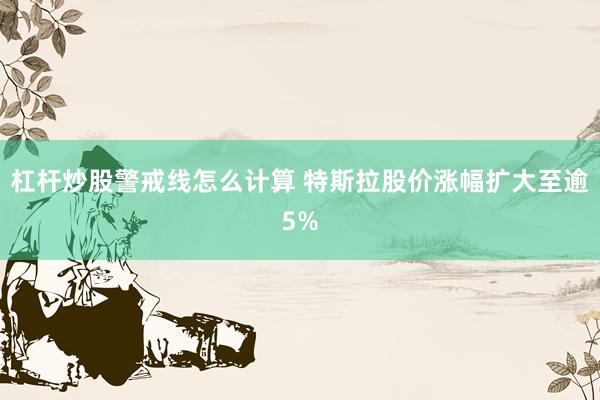 杠杆炒股警戒线怎么计算 特斯拉股价涨幅扩大至逾5%