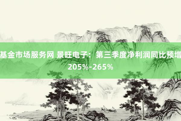 基金市场服务网 景旺电子：第三季度净利润同比预增205%-265%