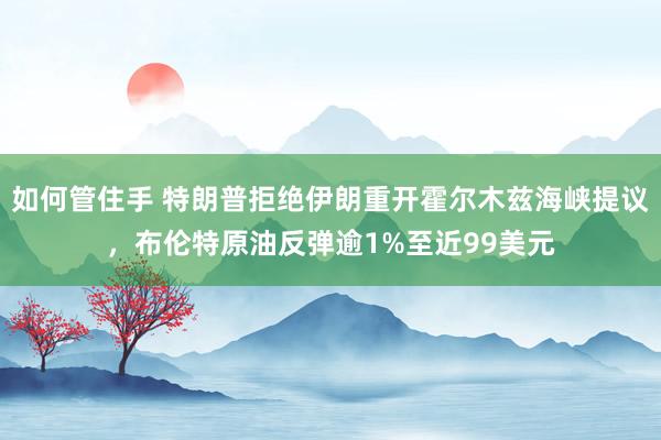 如何管住手 特朗普拒绝伊朗重开霍尔木兹海峡提议，布伦特原油反弹逾1%至近99美元
